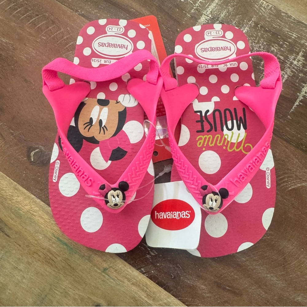 Havaianas Pink Polka Dot Minnie Mouse Sandals